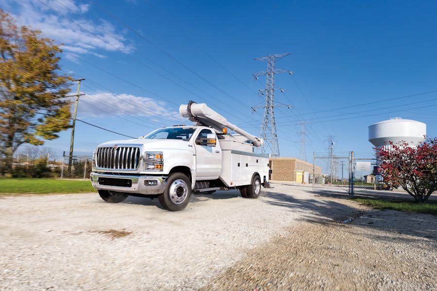 CV Series Utility Truck on Gravel Road