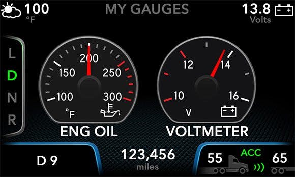 A screenshot of a car gauge