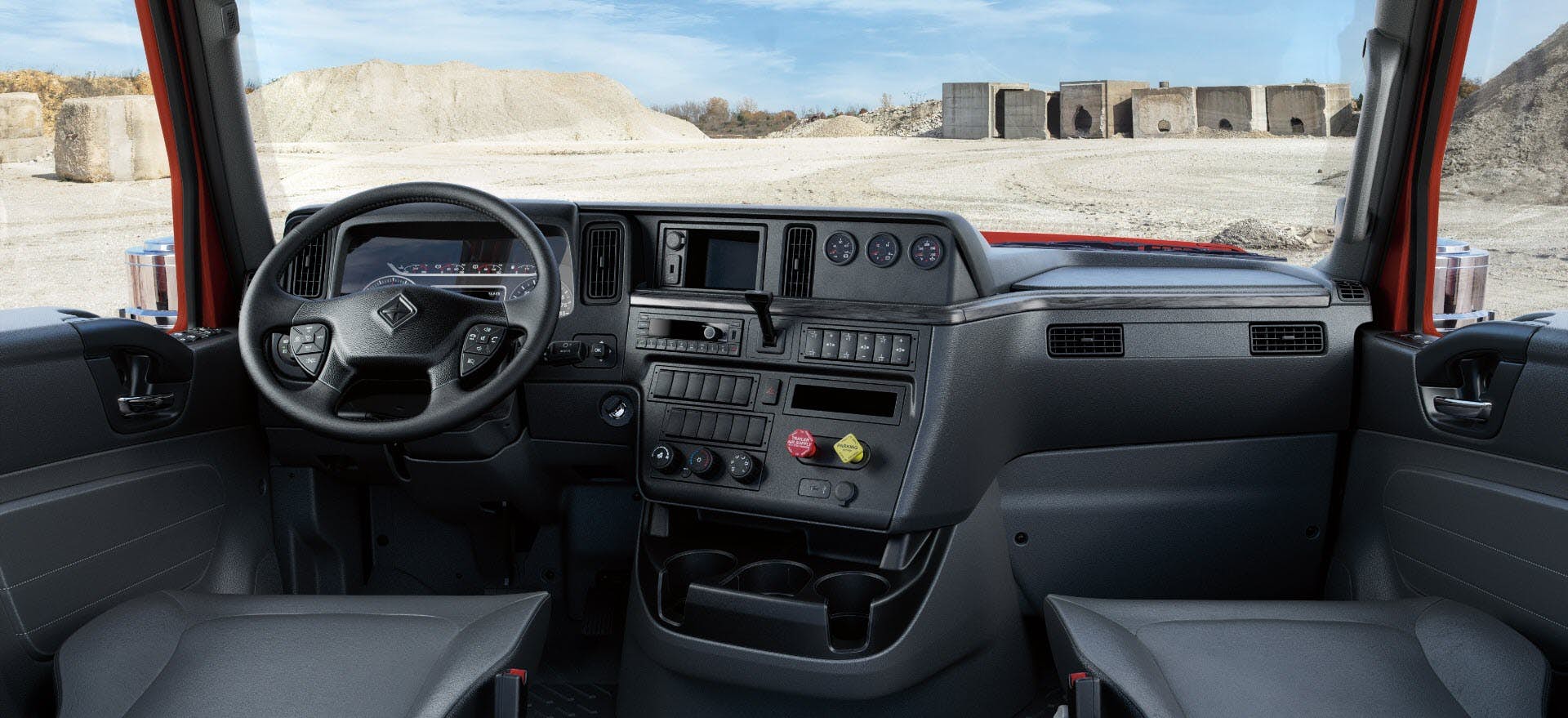 Interior and dashboard of International Trucks HX Series