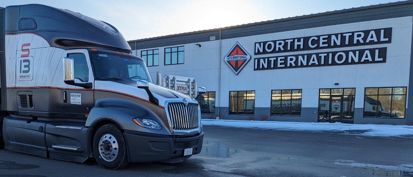 International Truck parked in front of dealership