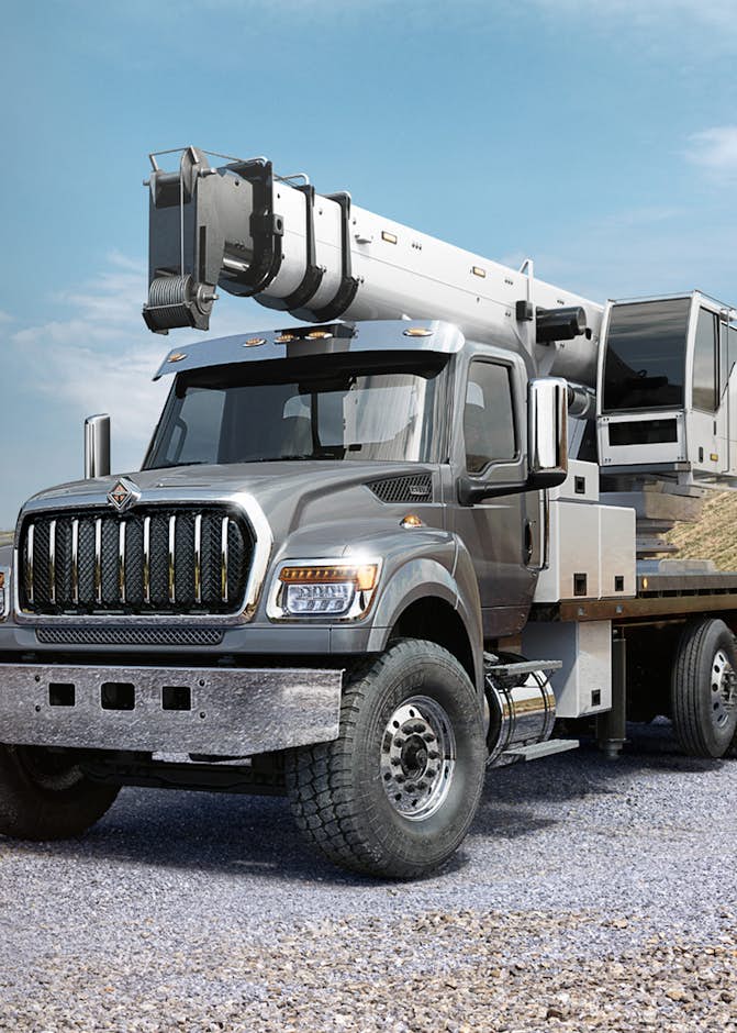 A truck on a gravel road