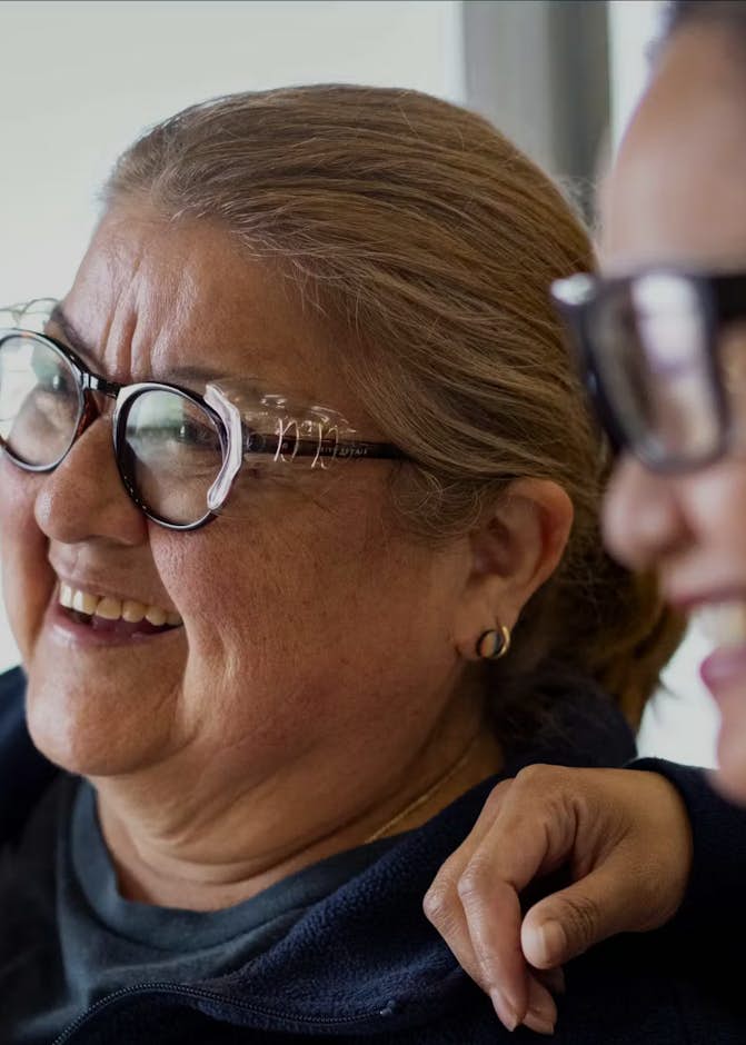 A close-up of two women